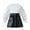 Black, variant on Toddler Girls Spring Fall Fashion Crew Neck Tops and Zip Up PU Skirt 2PCS Outfit Set White 18 Months-24 Months