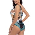 thumbnail image 4 of Picia Sea Swimming Corgi Pattern Women's One Piece Swimsuits,One Shoulder Swimwear Asymmetric ,Ruffle Monokinis Bathing Suits,High Waisted Flattering Bathing Suits-Medium, 4 of 8