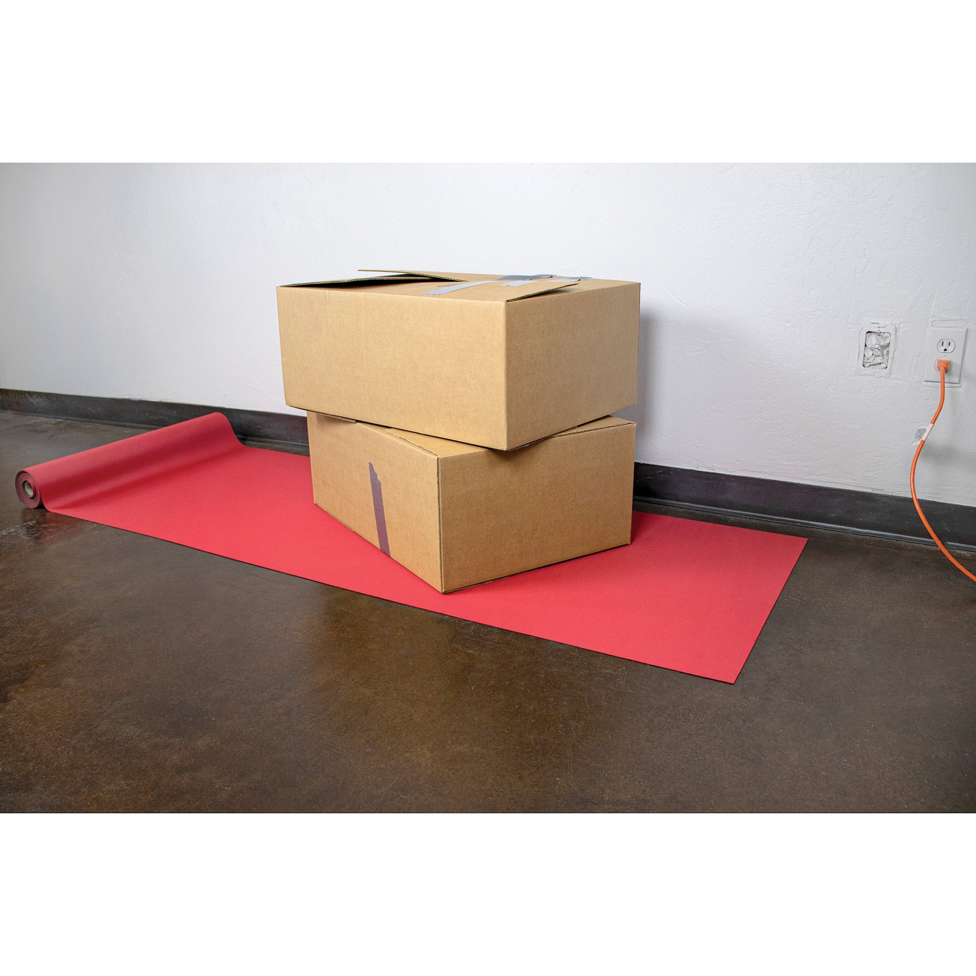 Monster Trucks MT99001RED Natural Rubber/Polyester Professional-Grade 27" x 20ft Floor Runner, Red/Black