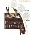 thumbnail image 2 of Rustic Botanical Table Cloth, Waterproof Tablecloth for Square Tables, Japanese Herb on Brown Simple Art Reusable Washable Fabric Table Cover for Restaurant Kitchen Dining Tables 54"x54", 2 of 9