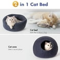 thumbnail image 4 of Mewoofun Medium Cat Cave Bed,Handmade Wool Cat House,Felt Cat Caves for Indoor Cats and Kittens,Blue, 4 of 9