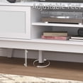 thumbnail image 5 of FANRAL Boho Farmhouse TV Stand for 65 Inch TV,Rattan Entertainment Center with Sliding Doors,Media Console with Adjustable Shelves & Cord Holes for Living Room,White TV Stand, 5 of 6