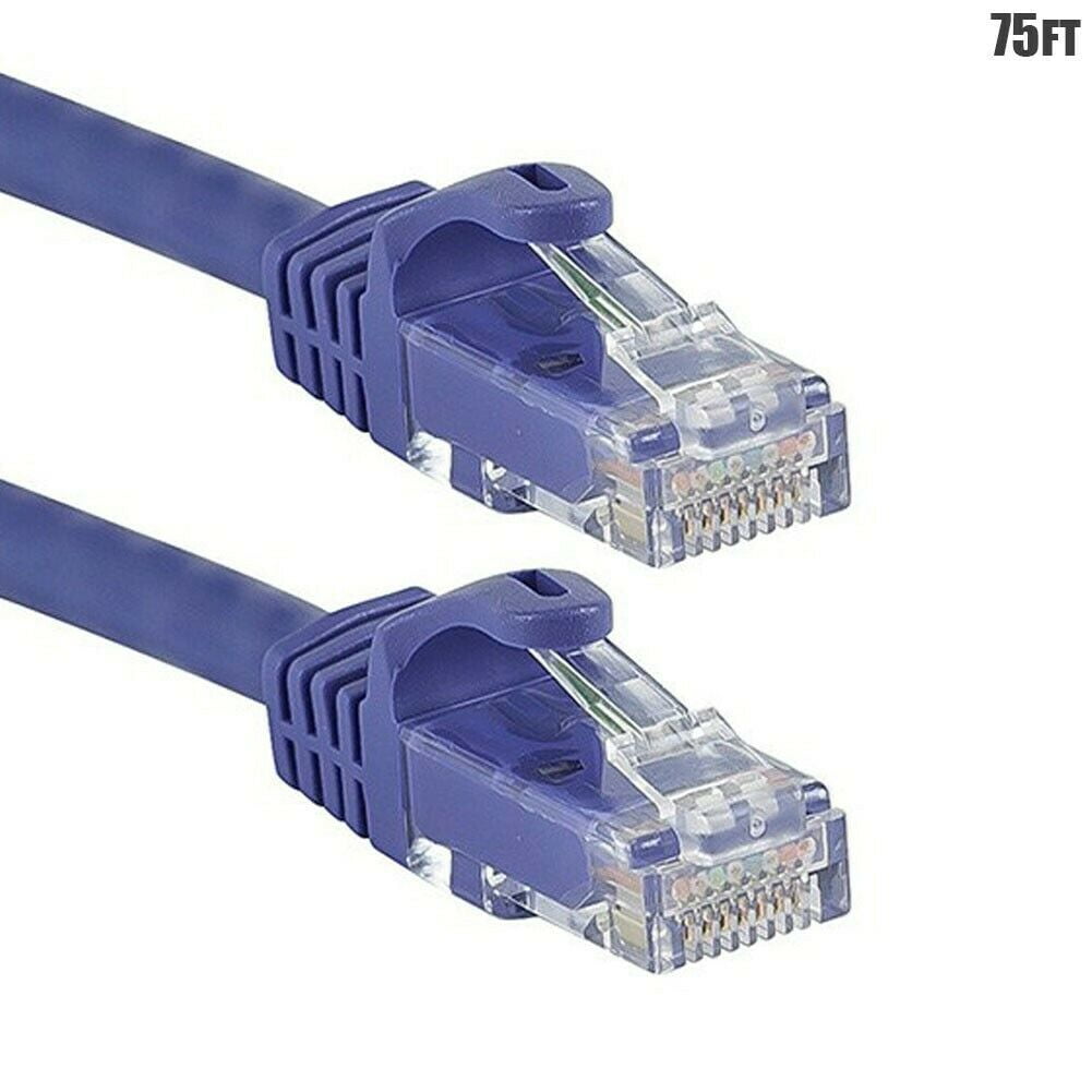 75FT CAT6 RJ45 Network LAN UTP Cable Flex Copper Wire 24AWG Purple