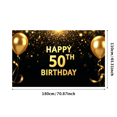 thumbnail image 3 of Golden Happy 50th Birthday Banner Background, Party Backdrop Decorations for Photography Props Birthday Party Celebration Photo Booth Decor, 3 of 4