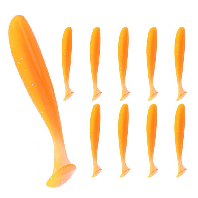 Appât de Pêche Douce, 10pcs 70mm Simulation Artificielle T Queue Leurre Appât Pêche Leurre Appât Conception de Pointe