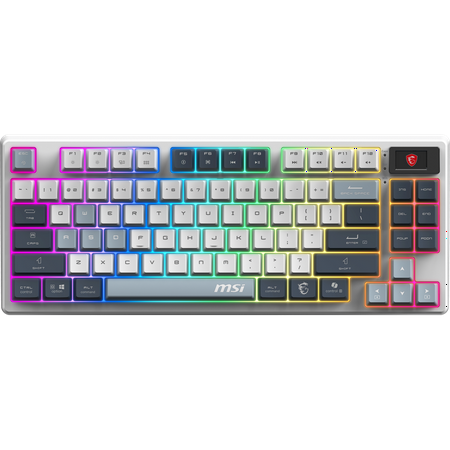 MSI Forge GK600 TKL Wireless Gaming Keyboard - Tenkeyless, Mechanical Linear Switches, Dye-Sublimated PBT Keycaps, Anti-Slip Base, RGB, USB 2.0, Bluetooth, 2.4 GHz