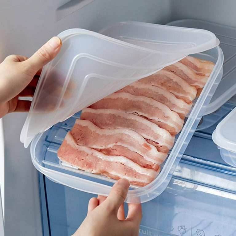 Maxcheck 4 Pcs Cheese Bacon Container for Refrigerator Stainless Steel  Airtight Deli Meat Storage Containers for Fridge Stackable Bacon Keeper  with