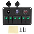 thumbnail image 1 of Panneau d'Interrupteur de Bateau, 12v 24V 6 Gang Rocker Switch Panneau de Commutation de Bascule Conçu avec Soin, 1 of 8