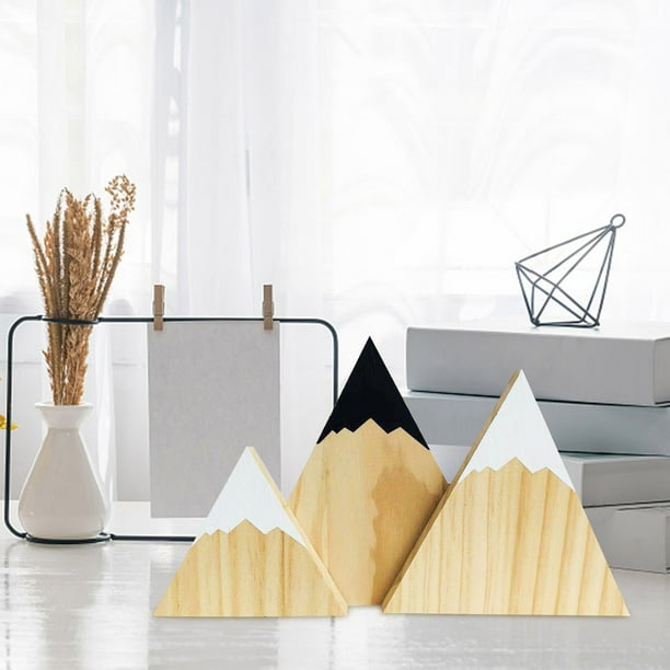 Xihbxyly Mini Estante Decorativo de Madera, Diseño Nevado Pintado a Mano, Madera Natural, Versátil para Exhibir Sobre La Mesa, Ideal para La Sala de Estar y La Habitación de Los Niños. Juego de 3 Tam