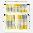 thumbnail image 4 of Blue Kitchen Curtains Grey Window Curtains Valance and Tier Set, Modern Rod Pocket Short Tier Curtain, Abstract Art Small Cafe Curtains for Kitchen Decor 54" x 24", 4 of 5