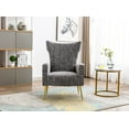 thumbnail image 2 of Luccalily Velvet Wing Back Accent Chair, Upholstered Armchair with Metal Gold Legs for Living Room, Ergonomic Design Single Sofa for Bedroom, Office, 2 of 12