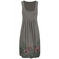 thumbnail image 1 of BJYX Sundress Femmes Casual Robe d'Été Cou Sans Manches Imprimé Plissé Beachwear Tank Sundresses Swing Robe, 1 of 5