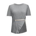 thumbnail image 6 of Shoulder Surgery Shirts for Women Full Tear Away 2 Side Snaps Chemo Port Adaptive Dialysis Clothing Short Sleeve Tees, 6 of 7
