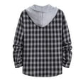 thumbnail image 4 of LYXSSBYX Long Sleeve Shirts for Men Men Casual Turndown Long Sleeve Button Closure Plaid Print Hooded Shirt, 4 of 4