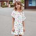 thumbnail image 4 of Grblisyd Girls Summer Outfits 2 Piece Sets Fruit Print Ruffle Short Sleeve Shirts and Drawstring Elastic Waist Shorts Set Kids Clothes, 4 of 4