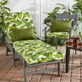 thumbnail image 5 of Greendale Home Fashions 73'' x 23'' Outdoor Chaise Lounge Cushion, Palm Leaves White, 5 of 8
