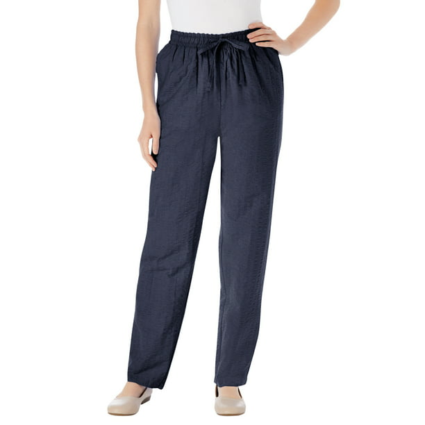 Woman Within - Woman Within Women's Plus Size Seersucker Pant Pant ...