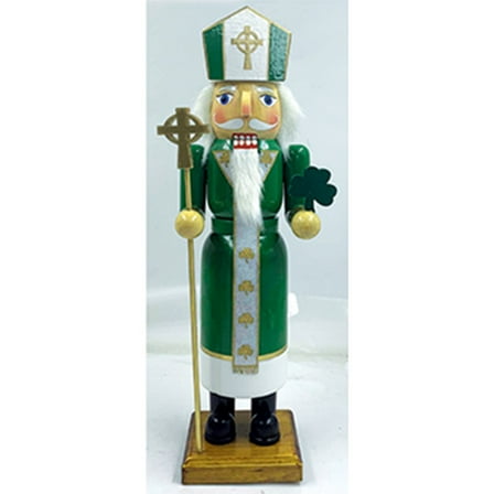 Santa's Workshop St. Patrick Wooden Christmas Nutcracker 14 Inch Multicolor