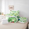 thumbnail image 6 of Homewish Green Kiwifruit Print 7-Piece Bedding Comforter Set,Kawaii Frog King Bedding Sets,Cute Cartoon Animal Bed Sheets For Boys Kids,Microfiber Bedroom Decor, 6 of 8