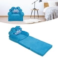 thumbnail image 3 of Foldable Cartoon Chair, Lovely Crown Multi Functional, Kindergarten Reading Sofa, Blue, with Cloth Material, for Indoor and Outdoor Use, 3 of 7