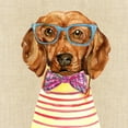 thumbnail image 3 of Jing, Jin 12x12 Black Modern Framed Museum Art Print Titled - Dachshund With Fashion Glasses, 3 of 5