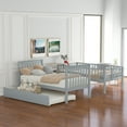 thumbnail image 4 of Twin over Twin Bunk Bed with Trundle and Storage, Gray, 4 of 10