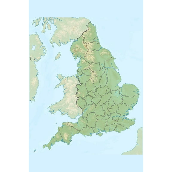 24x36 gallery poster, Map of England