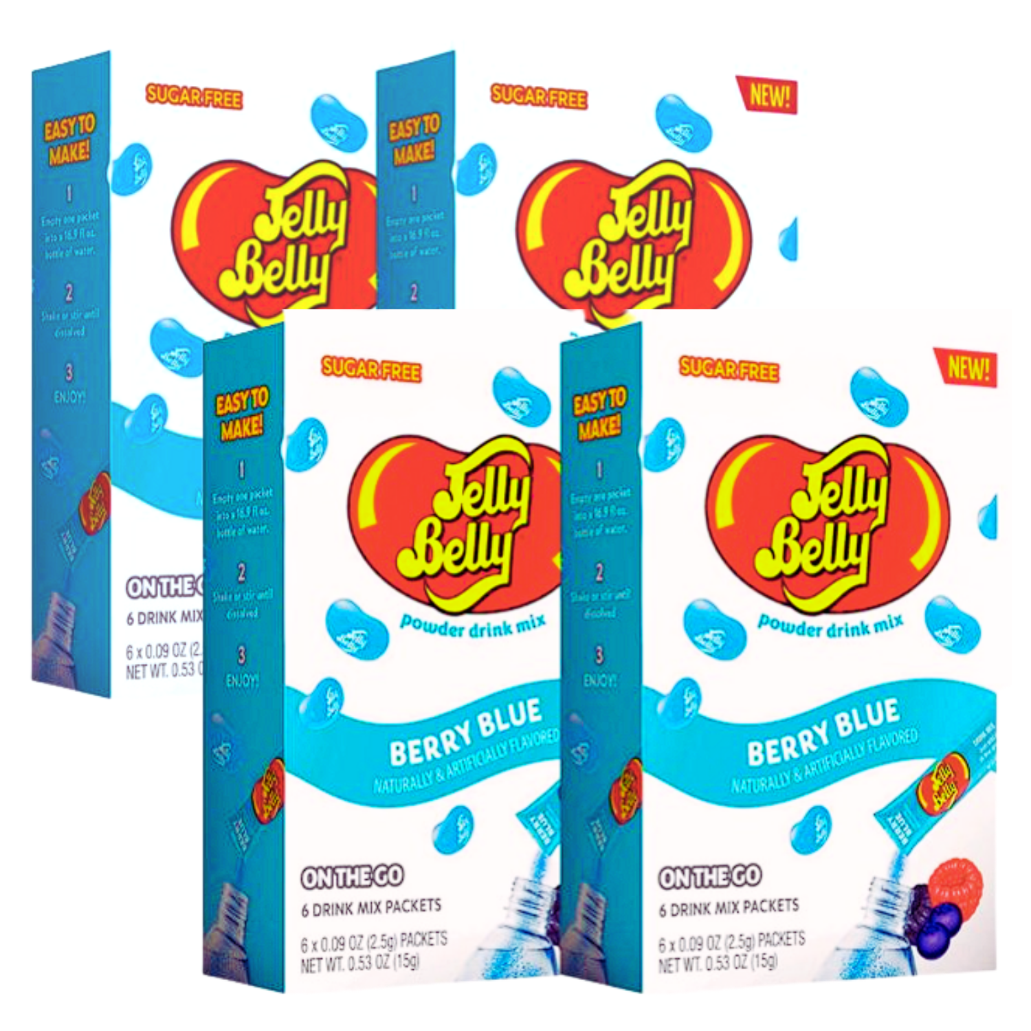 Jelly Belly, Berry Blue Singles to Go Powdered Water Enhancer Drink Mix