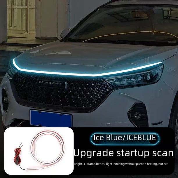 Luz de cubierta de luz de circulación diurna de tipo pasante con escaneo de inicio de automóvil Luz decorativa de capó Luz LED modificada de red central