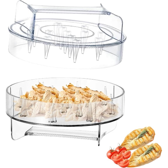Transparent Chicken Shredder with Lid, Meat Shredder Machine with Ergonomic Handle, Chicken Shredder Tool Twist for Chicken & Beef, Anti-, Dishwasher Safe, Heat Resistant