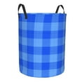 thumbnail image 3 of YFYANG Waterproof Laundry Hamper, Dark Blue Plaid Pattern Laundry Basket Oxford Fabric with Handle Foldable, S, 3 of 8