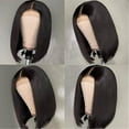 thumbnail image 5 of Short Bob Human Hair Wig, Glueless Lace Front with Baby Hair, Heat Resistant Straight Black Wig for Women, 5 of 9
