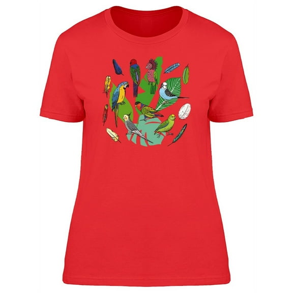 Lovely Colorful Tropical Birds T-Shirt Women -Image by Shutterstock, Female XX-Large