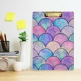 thumbnail image 6 of FMSHPON Mermaid Fish Scale Clipboard Hardboard Wood Nursing Clip Board and Pull for Standard A4 Letter 13x9 inches, 6 of 7