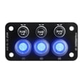thumbnail image 3 of Panel interruptor basculante para barco marino LED 12V-24V encendido y apagado con 3 botones, 3 of 6