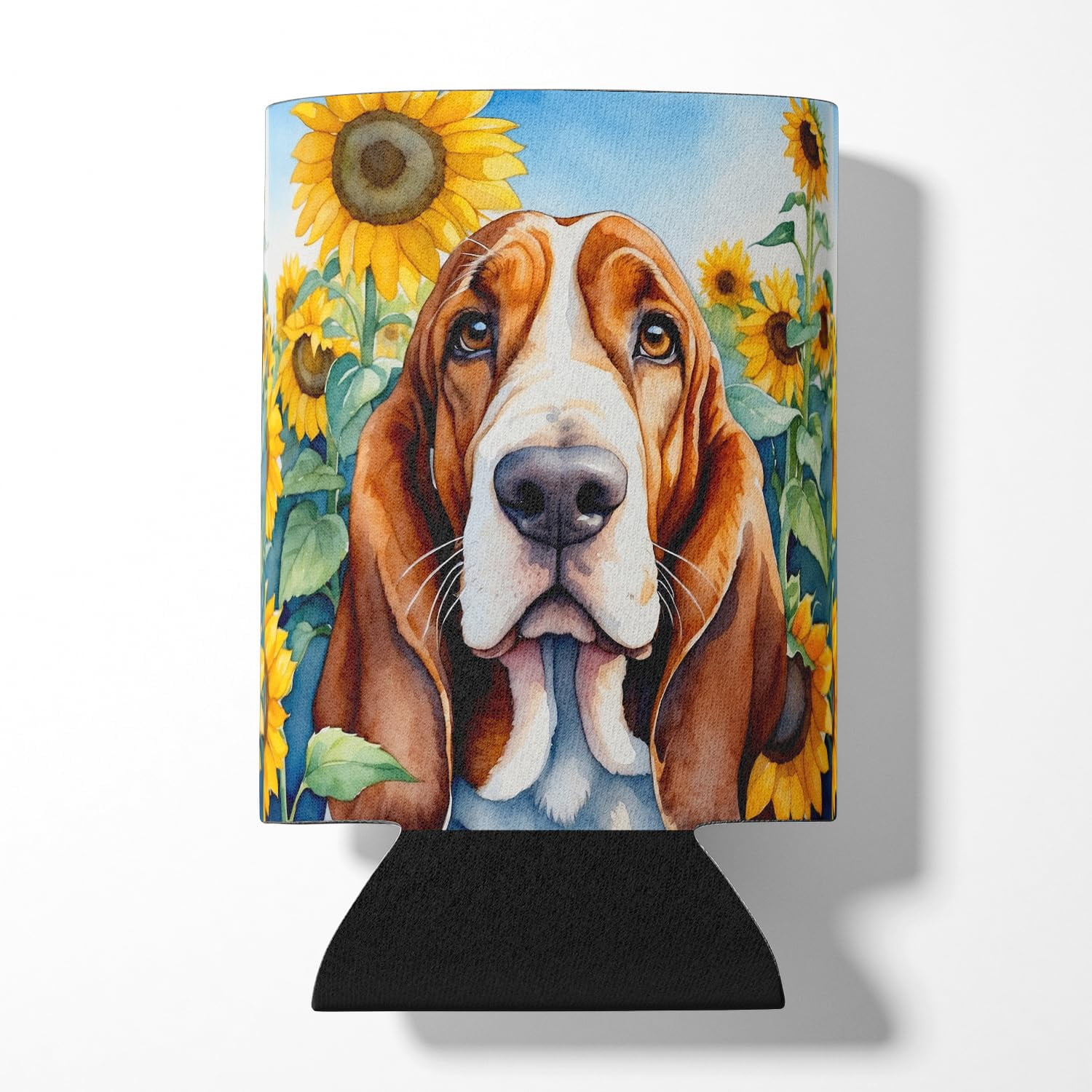 Bedlington Terrier in Sunflowers Can or Bottle Hugger 3 in x 5 in