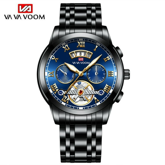 Montres pour Hommes Montre-Bracelet à Quartz de Luxe Homme Montre d'Affaires Décontractée Mode Horloge Lumineuse Montre Étanche en Acier Inoxydable