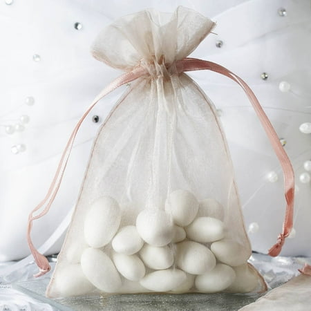 Gift Favor Bags Efavormart 50PCS Organza Gift Bag Drawstring Pouch for Wedding Party Favor Jewelry Candy Sheer Organza Bags - 4