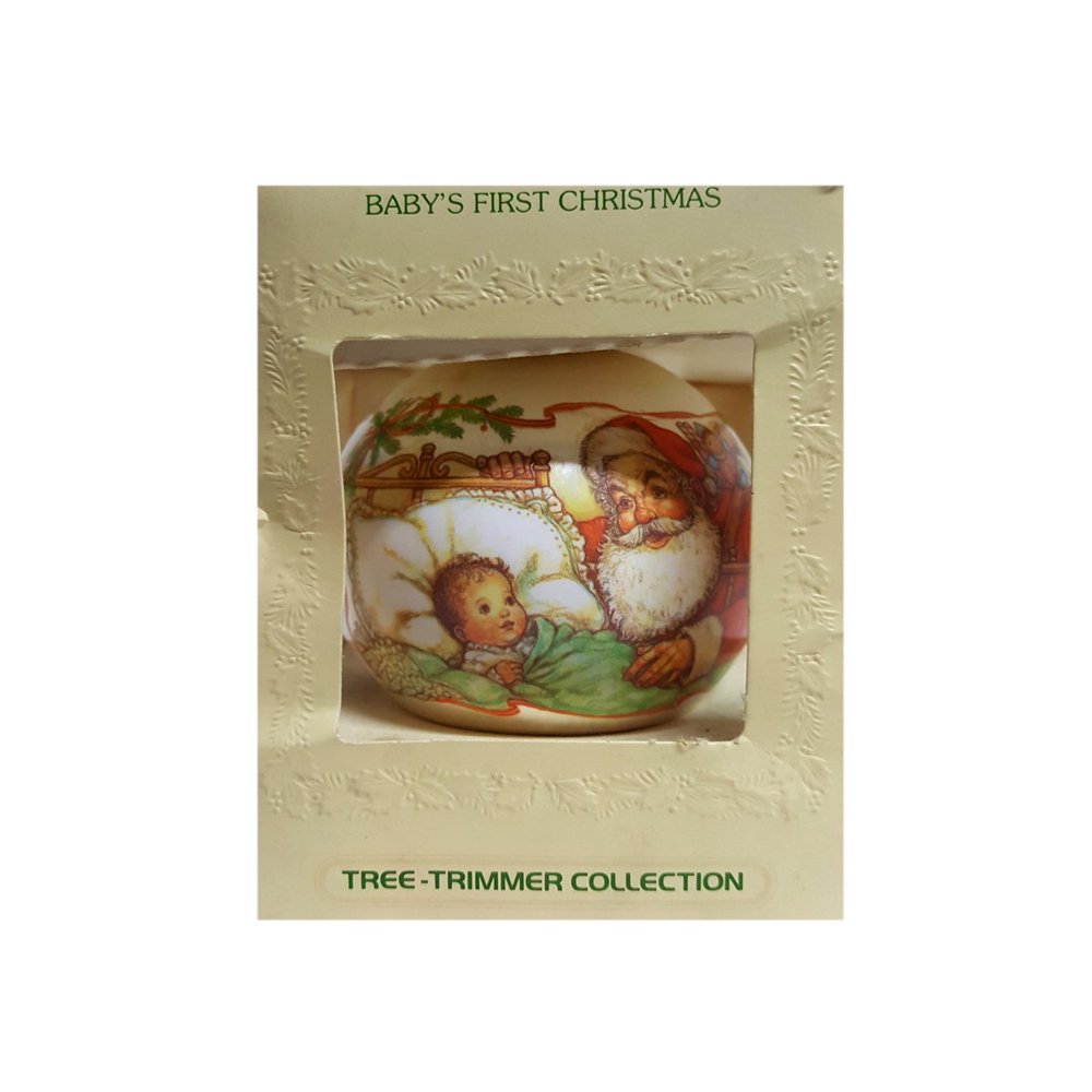 Vintage 1980 Hallmark "Baby's First Christmas" Satin Ornament QX2001