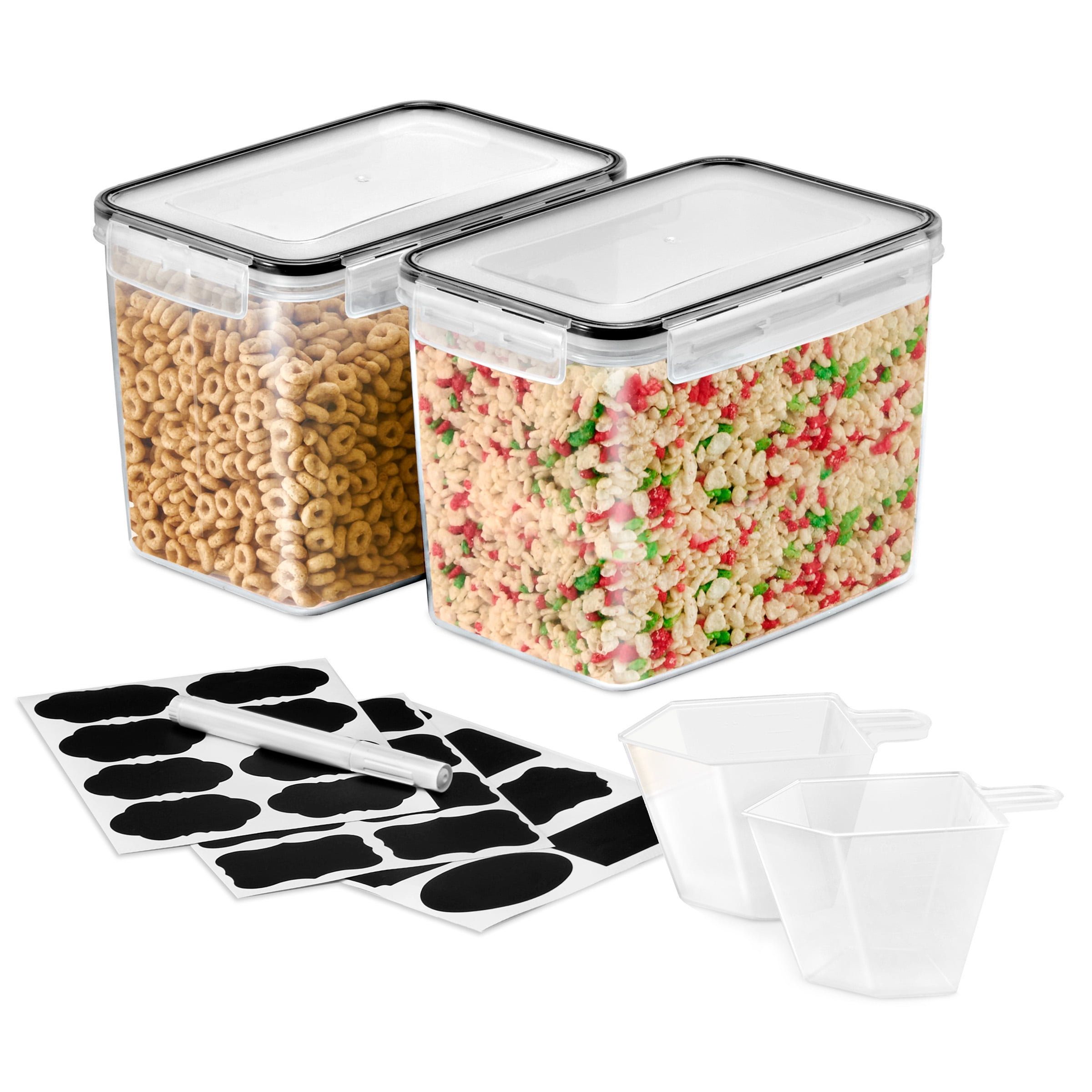 Sorbus 2-Pack 121oz Airtight Food Storage Containers with Snap Lids for Cereal, Pasta, Flour