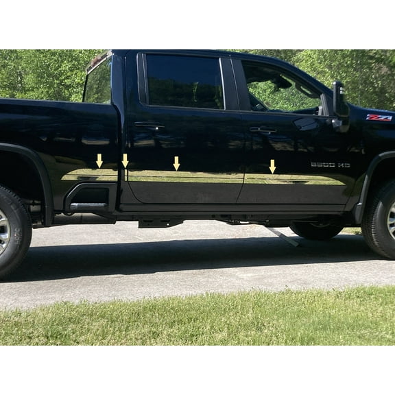 QAA AT60184 Polished Body Trim 8Pc Fits 20-24 Silverado HD Crew Cab