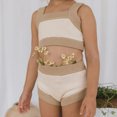 thumbnail image 4 of Fortune 2Pcs Baby Girl Knit Outfits, Infant Contrast Color Ribbed Sling Tank Tops Shorts, 4 of 7