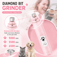 thumbnail image 4 of MAXLAPTER Dog Nail Grinder with LED Light, 3-Speed Rechargeable Electric Pet Nail Trimmer, Quiet Low Vibration Nail Grinder for Small Medium Large Dogs and Cats, 4 of 9