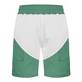thumbnail image 5 of Afuyipoi Men’s 5" Quick-Dry Swim Shorts with Liner, Waterproof Zip Pocket Drawstring Elastic Waist Lightweight Running Beach Summer Shorts Green Size 3XL, 5 of 10