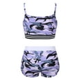 thumbnail image 2 of DPOIS Kids Girls Camouflage Outfits 2 Pieces Dance Sports Crop Top and Shorts Set Camo Purple 14, 2 of 7