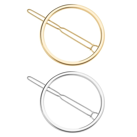 LEORX 2Pcs Ladies Hair Accessories Circle Round Hair Clips for Daily Styling 1.8In