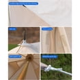 thumbnail image 5 of Yiwa 13.1FT Canvas Bell Tent for 4-6 People Family Camping in All Seasons, with 2 Stove Jack & 4 Mesh Zippers Windows, Breathable Waterproof(4m), 5 of 6