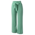 thumbnail image 5 of Baqcunre Women's Wide Leg Pants Lightweiht Adjustable Waist Bow Tie Loose Comfortable Casual Trousers with Pocket,Size XL,Wide Leg Pants Woman,Palazzo Pants for Women,Y2K Pants,Women's Pants,,Green, 5 of 9