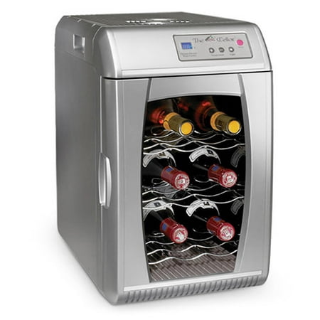 The Cellar 9-Bottle Countertop Portable Wine Cooler, Silver