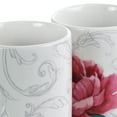 thumbnail image 4 of Martha Stewart Everyday Peony 4 Piece 16 Ounce Fine Ceramic Mug Set in White and Pink, 4 of 6